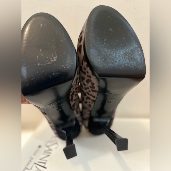 YSL Tribute Pony Hair Leopard Pump UNILEOPARD ANTHRACITE - Picture 8 of 12